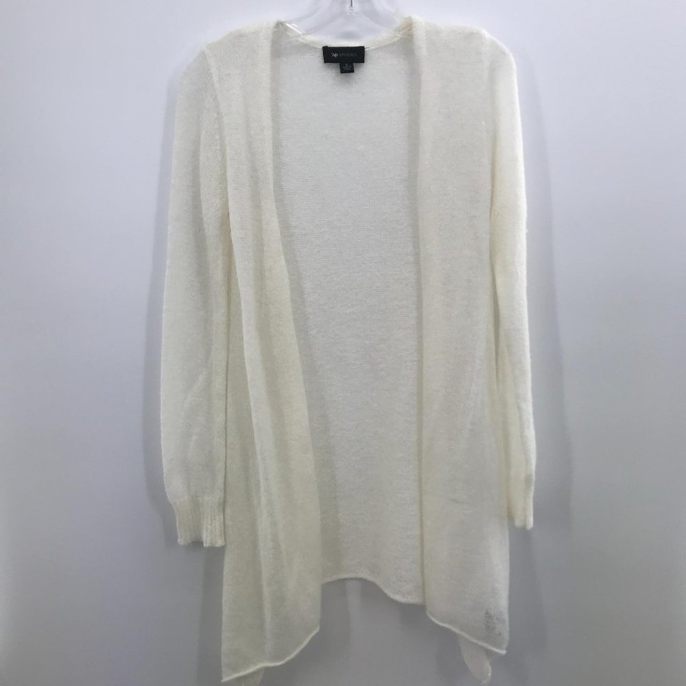AB STUDIO WHITE LONG SLEEVE CARDIGAN